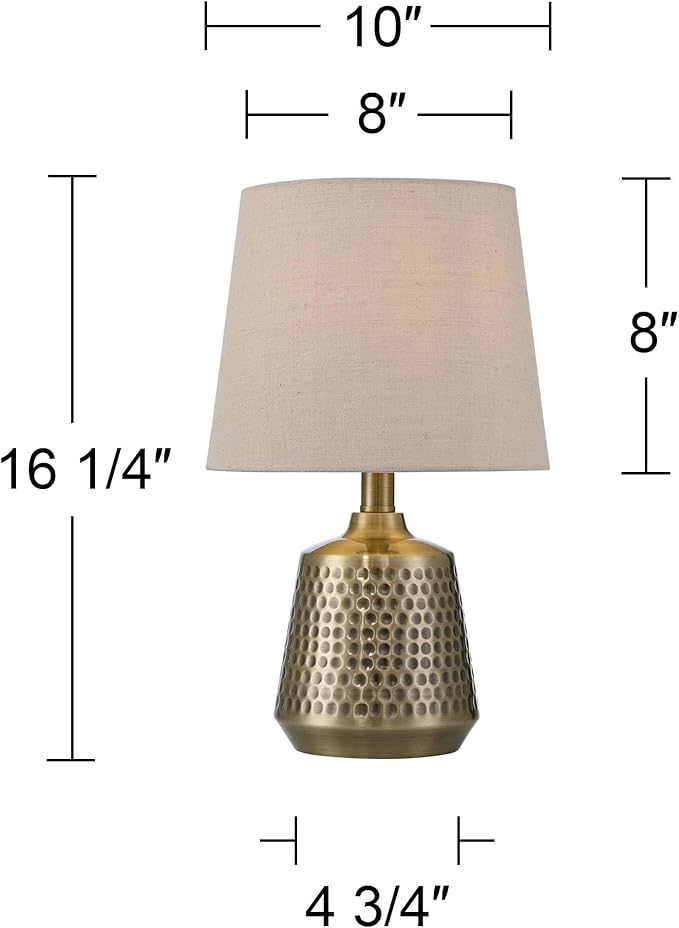 360 Lighting Argus 16 1/4" High Small Modern Accent Table Lamp Gold Textured - Image 4