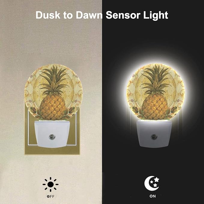 EKOBLA Boho Pineapple Night Light Summer Cute Fruits Pattern Night Lights Plug - Image 2