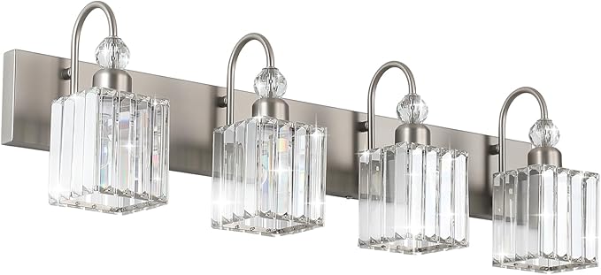 Ralbay Crystal Brushed Nickel Vanity Light by RalbayLighting