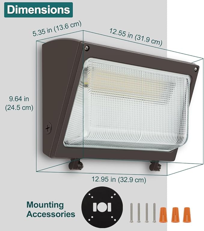 kadision LED Wall Pack with Dusk-to-Dawn Photocell, 120W/100W/80W Adjustable - Image 7