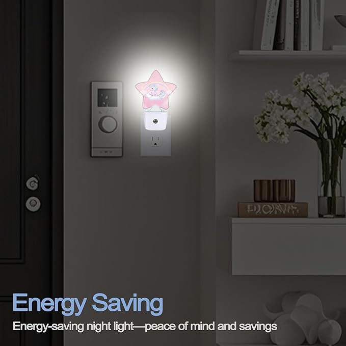 Rainbow Unicorn Dusk to Dawn Star Night Light, Cute Pink Sky Smart Sensor - Image 5