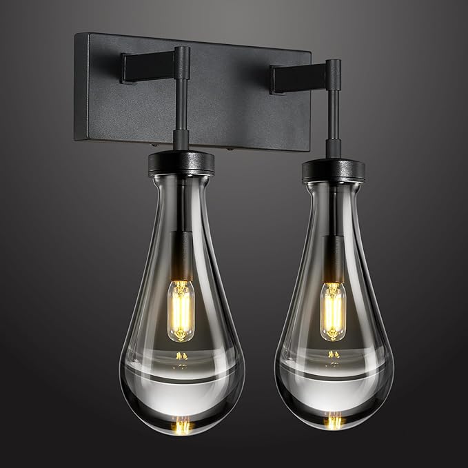Raindrop Wall Sconces Black Crystal Sconces Wall Decor Modern Brass Lighting by HomeofBeautifulLighting