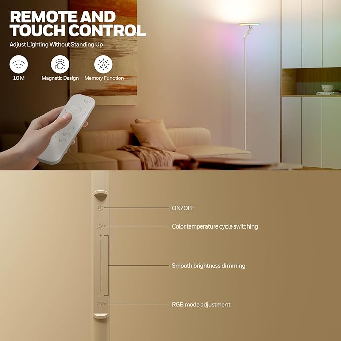 Honeywell 3000LM LED Floor Lamp, Torchiere Floor Lamps - Image 3