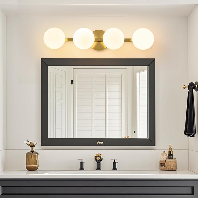 Bathroom Vanity Mirror Light Fixtures: 4 Lights Bath Wall Sconce Lighting - Image 5