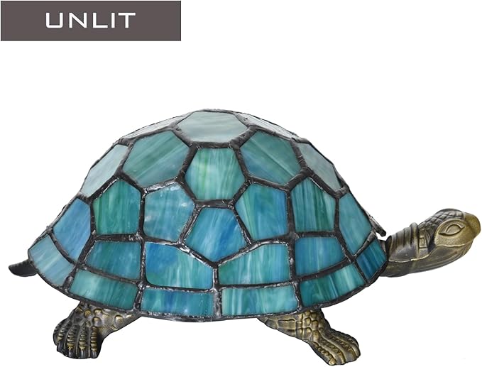 A0019 Turtle Tiffany Style Accent Table Lamp Handmade Stained Glass Animal - Image 8