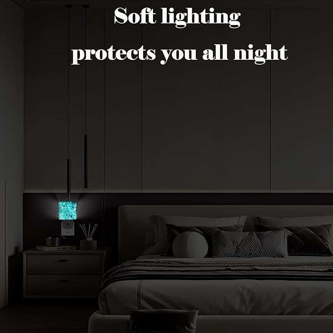 Turquoise Blue Night Light, Plug Into Wall Decor - Image 7