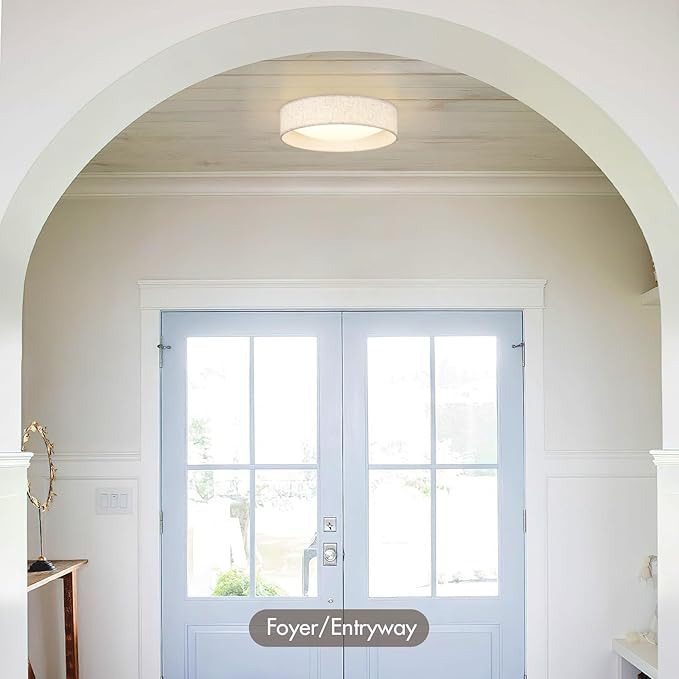 Modern Linen LED 13 Inch Ceiling Light Fixture - Image 6