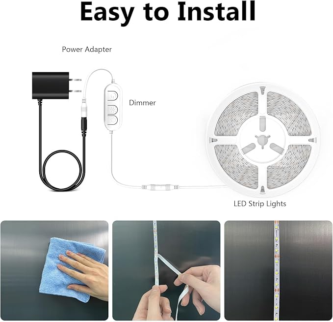dalattin White LED Strip Lights 100ft, Dimmable Bright 24V Led Light Strip - Image 3
