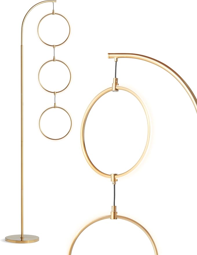 Brightech Nova 74 in. Antique Brass Industrial 3-Light LED Energy Efficient by Brightech