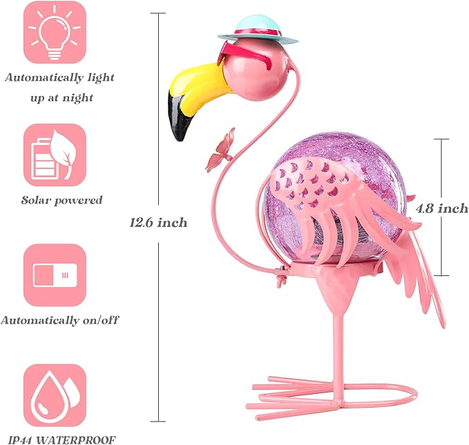 MUMTOP Flamingo Solar Lights Outdoor, Decorative Waterproof LED Solar Lanterns - Image 4