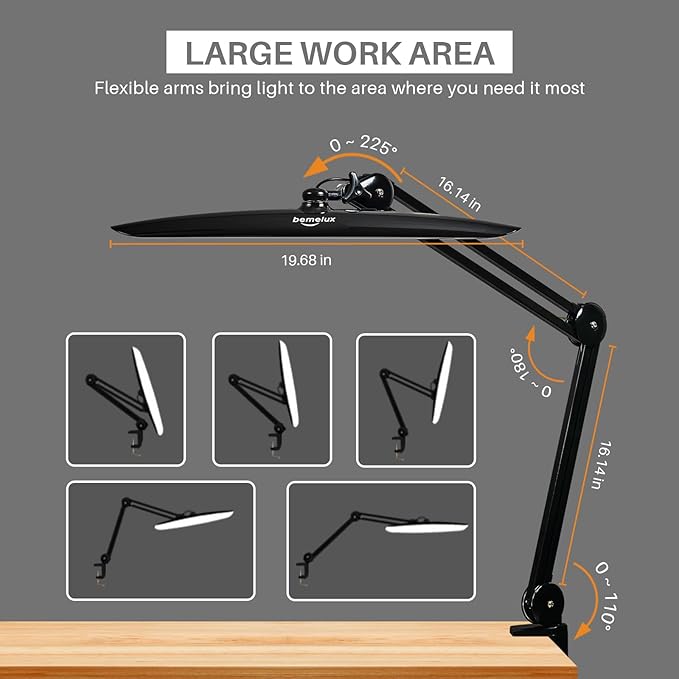 LED Desk Lamp with Clamp, Dimming Task Lamp - Image 3