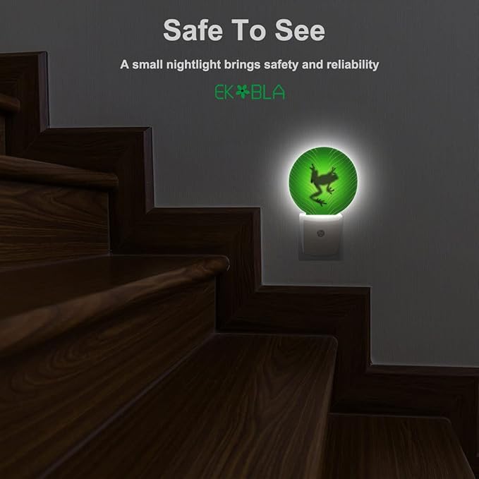 EKOBLA Tree Frog LED Night Light Leaf Vein Plug-in Nightlights Home Auto Sensor - Image 6