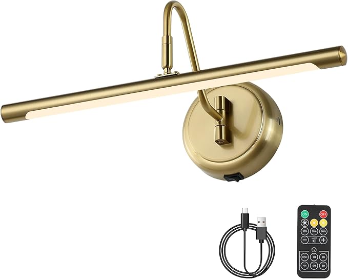 JOOSENLUX Battery Operated Picture Light Gold by HOME