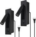 Set of 2 Led Headboard Wall Light, 350°Rotation Portable Plug in Wall Sconce by YFMYY