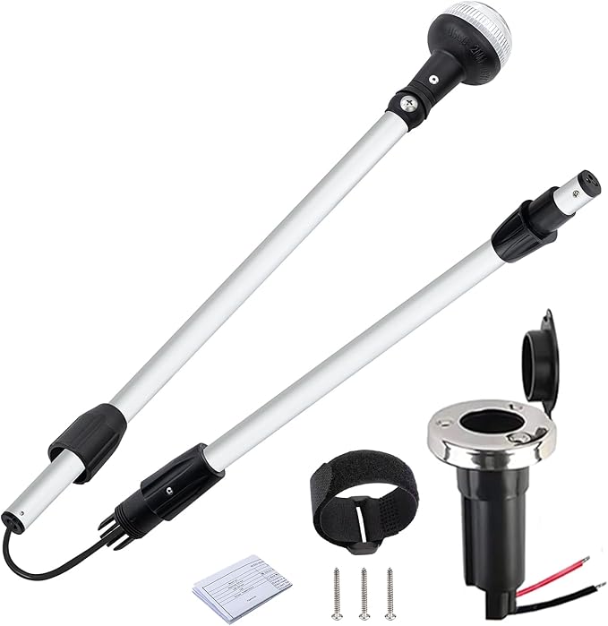 Folding Stern Light Boat Anchor Light LED Marine Navigation Lights Pole USCG 2 by Besramtic