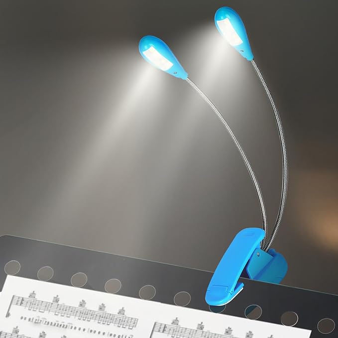 TEECOO Music Stand Light, Clip on LED Book Lights, USB and AAA Battery Operated - Image 8