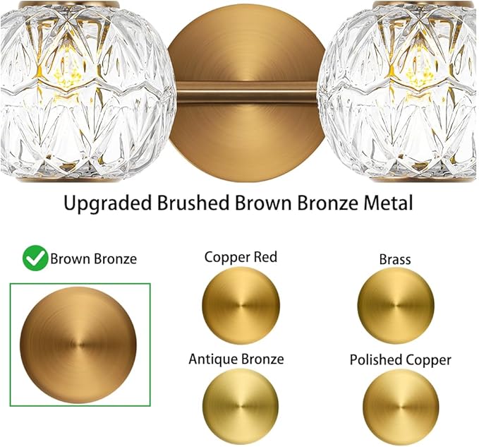Brushed Gold Bathroom Vanity Light Fixture Vintage Style - Image 4