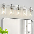 5 Lights Bathroom Light Fixtures, Brushed Nickel Vanity Light by AIXIALIN
