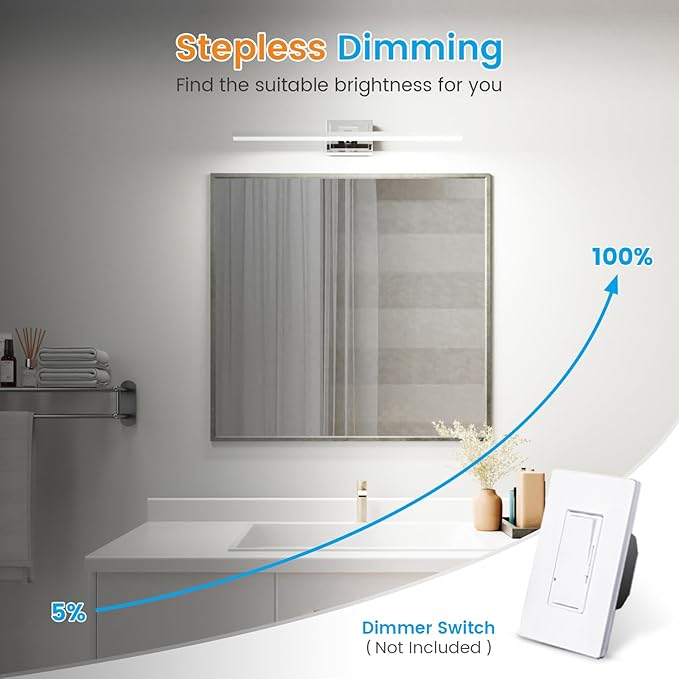 VOLISUN Modern Bathroom Vanity Light 31.5 inch, 18W Dimmable 5CCT Led Bathroom - Image 4