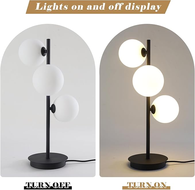 Mid Century Modern Table Lamp, 3 Lights Contemporary Bedside Lamp - Image 3