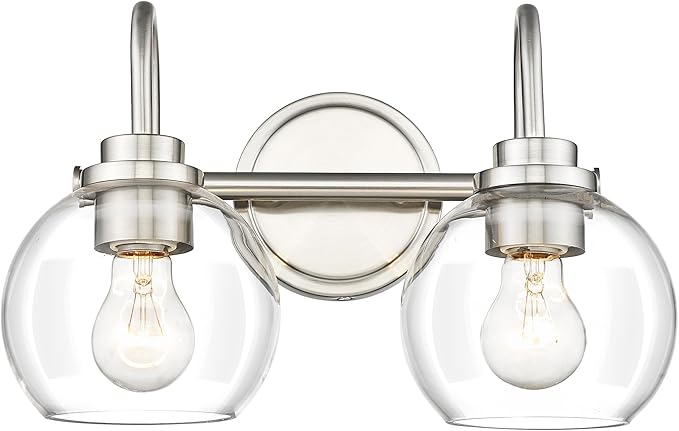 2-Light Bathroom Vanity Light, Brushed Nickel Vanity Light by Audickic