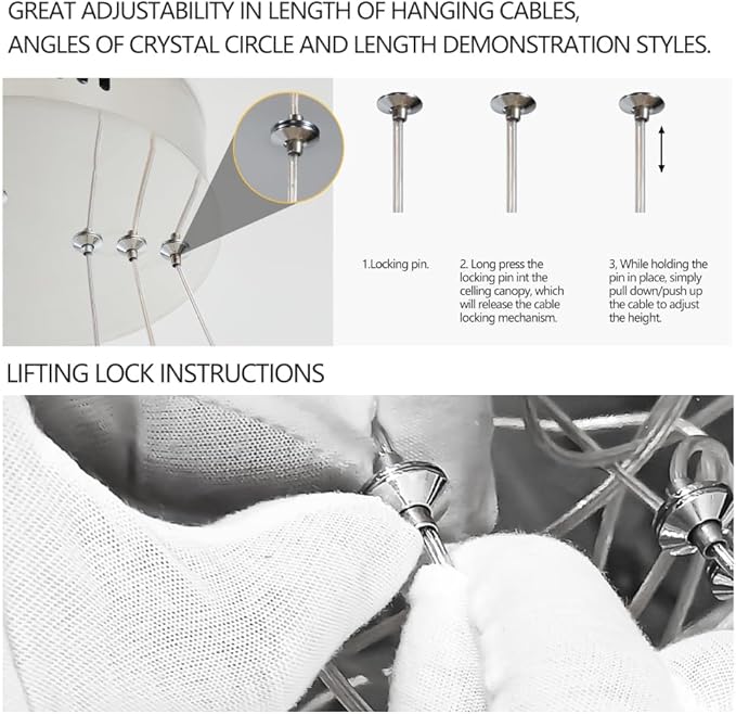 3 Tier LED Modern Ceiling Light Fixture, Home Decor LED Round Crystal - Image 3