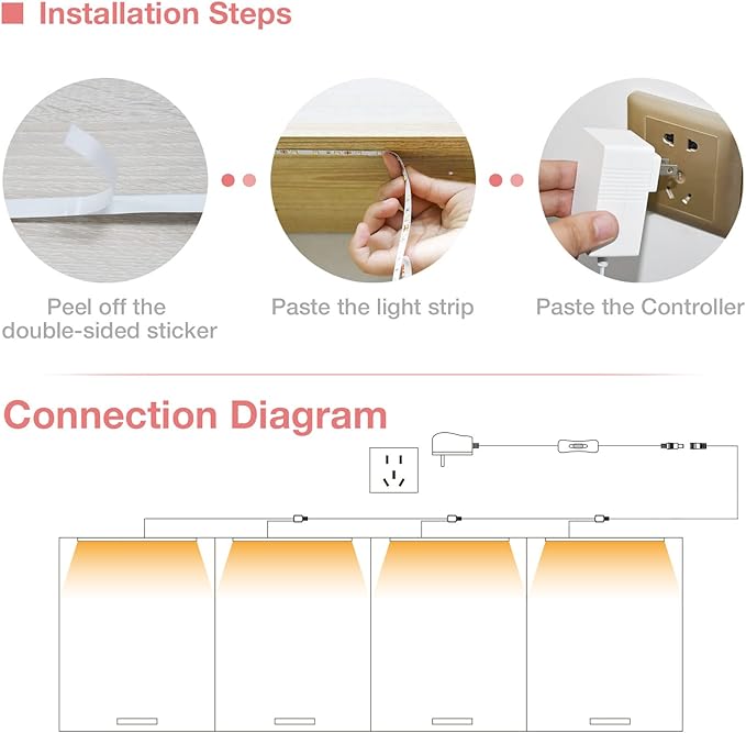 WOBANE LED Shelf Light, LED Closet Light Kit, Designed - Image 6