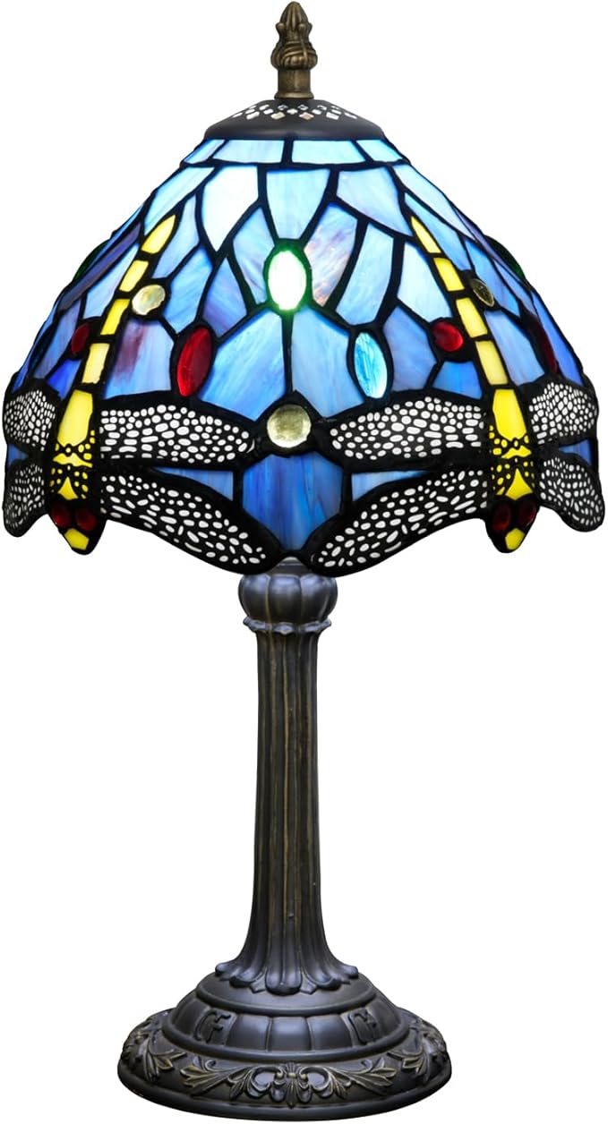 Tiffany Lamp Stained Glass lamp Small Bedside Table Lamps by wecrejoniTiffanyStainedGlassTableLamp