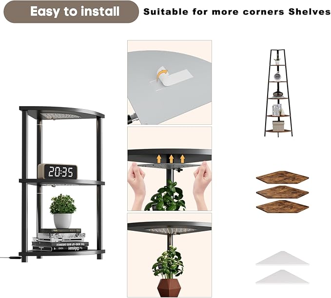 2-Pack Under Shelf Lighting for 3 Tier Corner Shelf Stand, Ultra-Bright 10 - Image 5