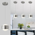 Modern Chrome LED Dimmable Pendant Light fixtures, 6″ Island Pendant Lighting by ADCTHOME