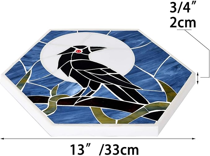 Bieye MSS004 Tiffany Style Stained Glass Mosaic Decorative Stepping Stone - Image 5