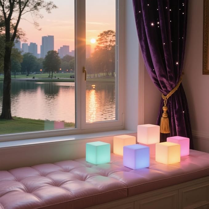6 inch Rechargeable LED Cube Light, 16 Colors Changing Tesseract Light Cubes - Image 9
