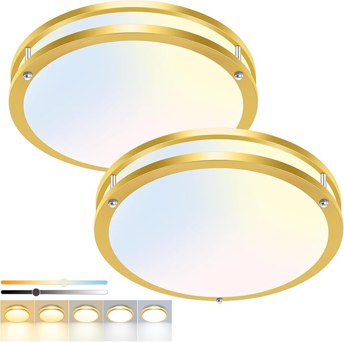 hepside 2 Pack Flush Mount Ceiling Light Fixture, Dimmable & 5CCT Ceiling Light by Hepside