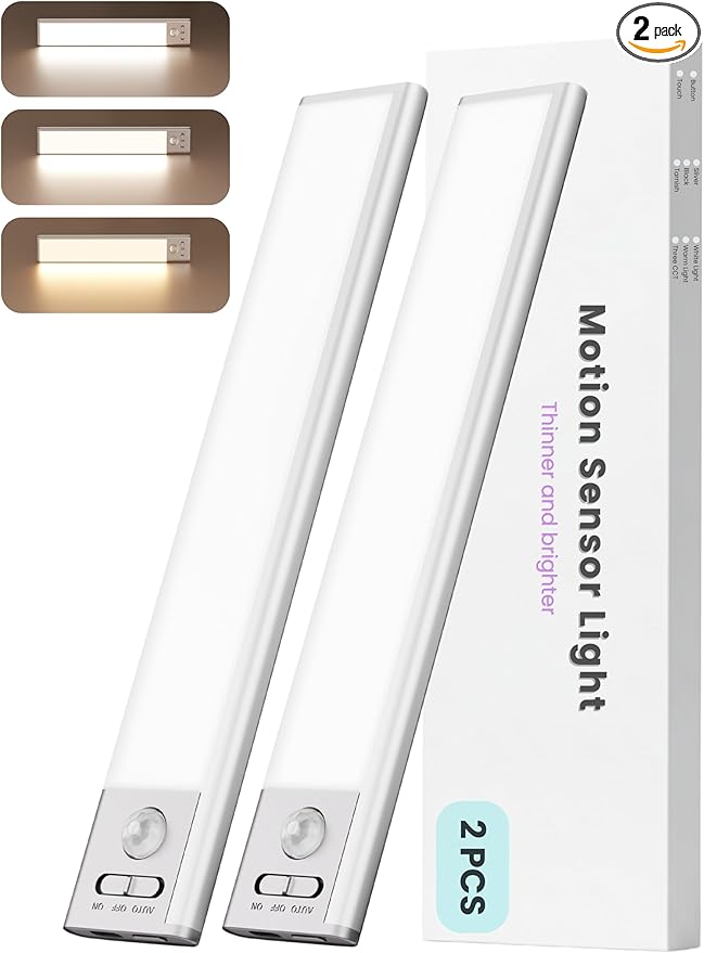 9 inch Under Cabinet Lighting, Cordless Rechargeable Motion Sensor Light Indoor by Wildley