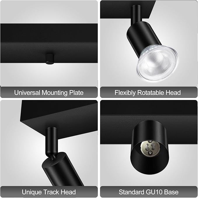 Plug in Track Lighting, Rotatable Track Head, Plug in Ceiling Light Kitchen - Image 5