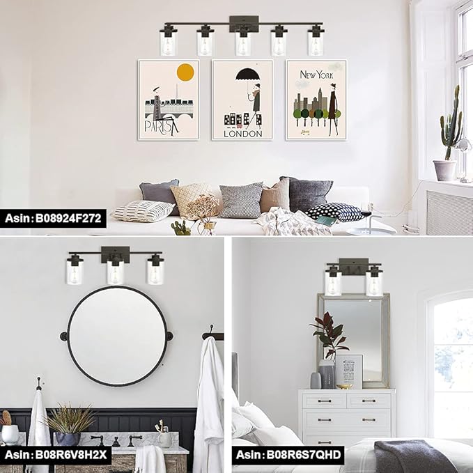 Modern Bathroom Vanity Light Fixtures Oil Rubbed Bronze Finished 5-Light - Image 4