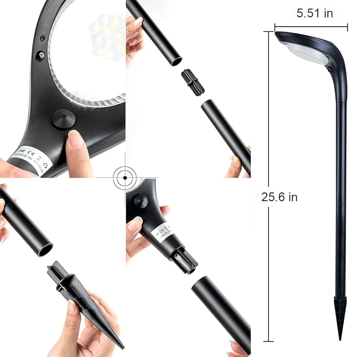 Solar Outdoor Pathway Lights, 4 Pack, Waterproof IP65, Stylish Snake Head Shape - Image 5