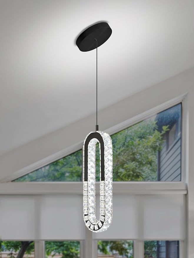 Modern Pendant Lighting 1-Light Chandelier Black Pendant Light Indoor Hanging - Image 8