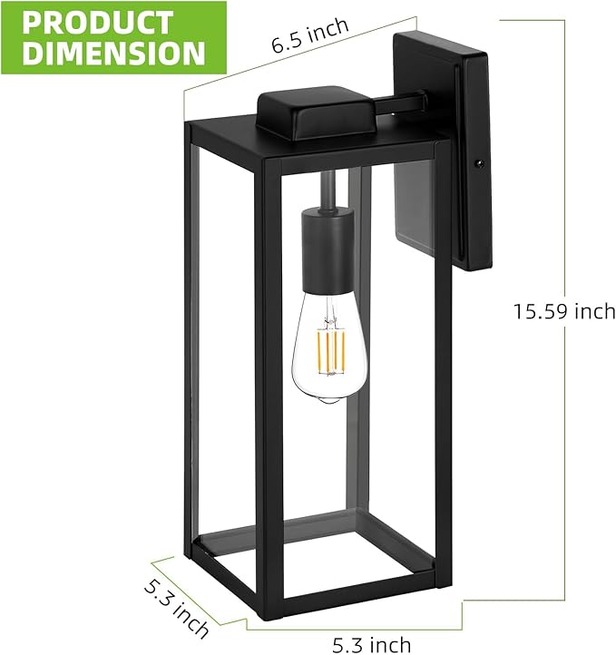 hykolity Large Size Outdoor Wall Lights, 16 Inch Outdoor Wall Lantern, - Image 5