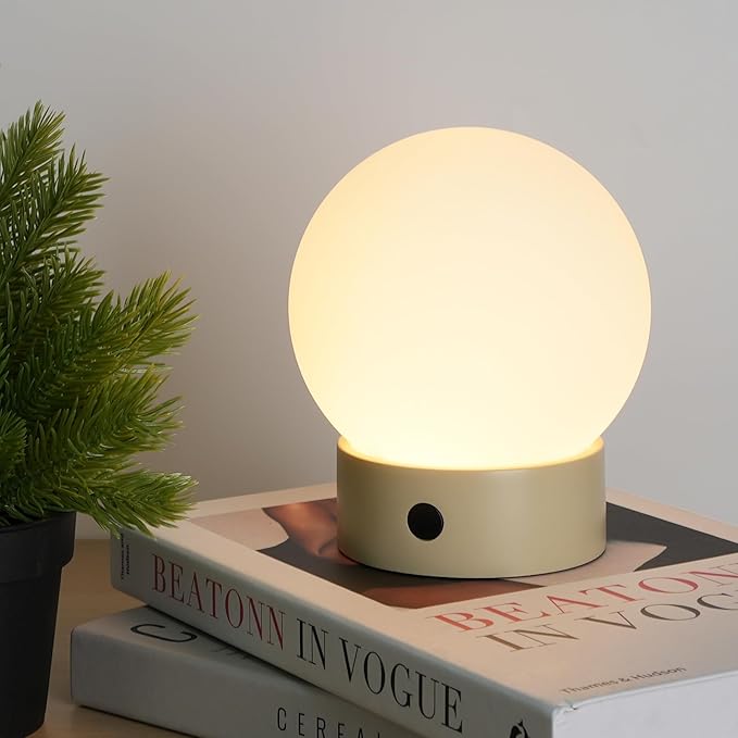 Small Cute Cordless Table Lamp Rechargeable, Battery Operated Shower Lamp by WEILAILUX