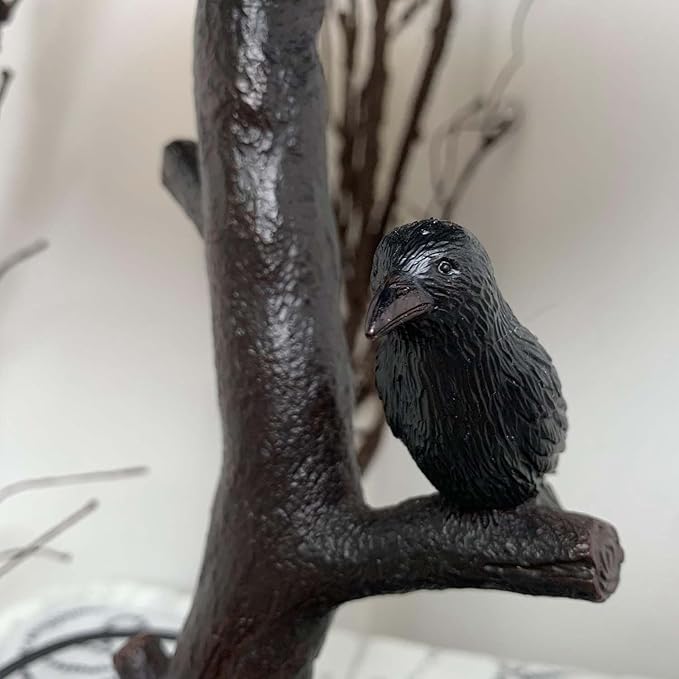 Bieye L10956 Raven Sitting on Bare Tree Branch in Full Moon Night Tiffany Style - Image 6