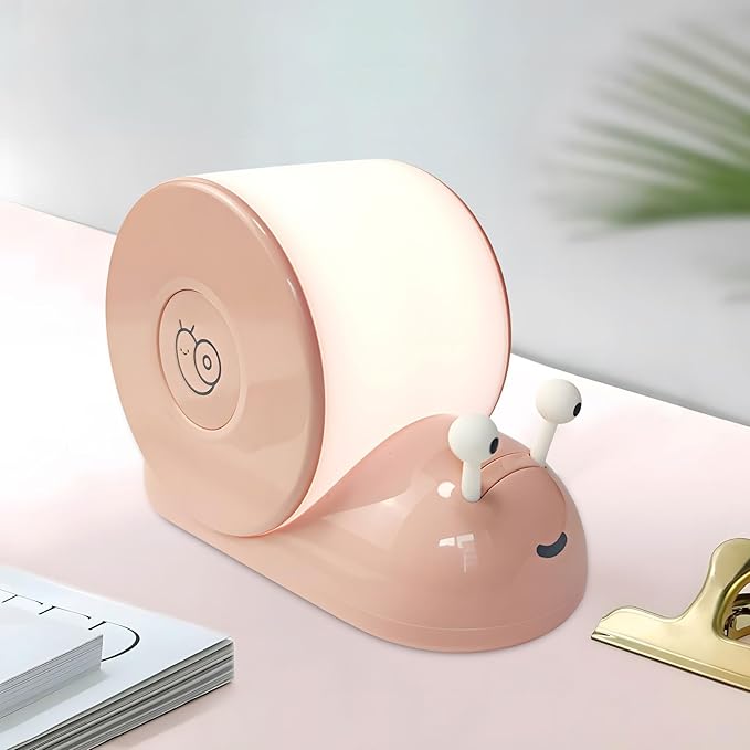 Cute Snail Night Light | Magnetic Base Dimmable Bedside Lamp | 800mAh by HPYDIY