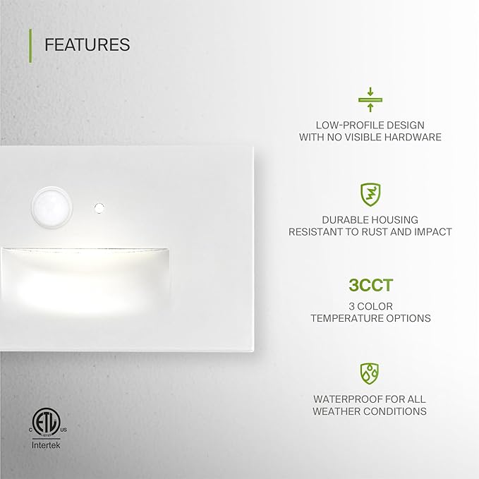 ASD LED Recessed Step Light Fixture, Dusk To Dawn Outdoor Tread Lighting | 3CCT - Image 3