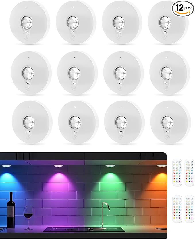 Rechargeable RGB Puck Lights by Aokpsrt