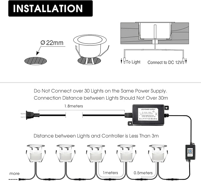 Low Voltage LED Deck Light Kit Stainless Steel Waterproof Recessed Wood Decking - Image 7
