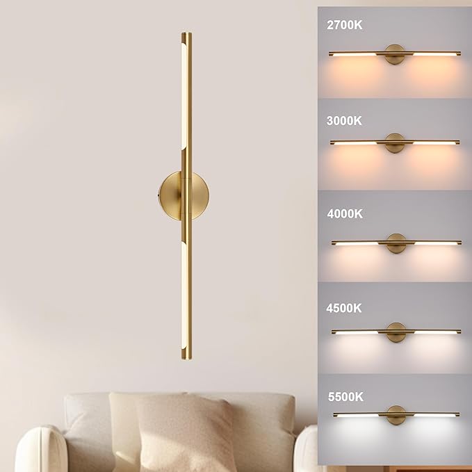 BONLICHT Brushed Brass Vanity Lights 36 Inch Gold Bathroom Light Fixtures 5CCT - Image 4