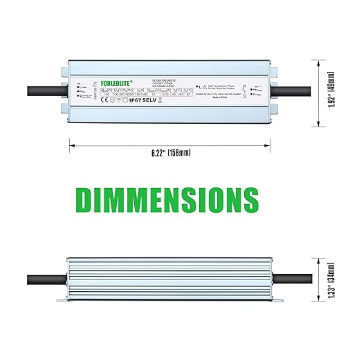 Wide Input 100~265V AC to DC 12V 100W Output IP67 Waterproof Constant Low - Image 5