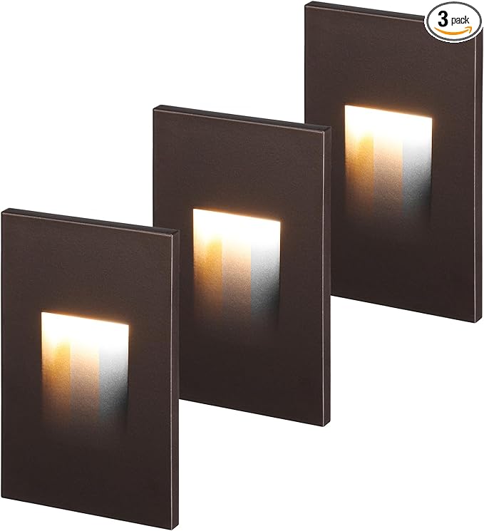 LEONLITE 3CCT 120V LED Step Lights, 3.5W 110LM 5%-100% Dimmable Indoor Outdoor by LEONLITE