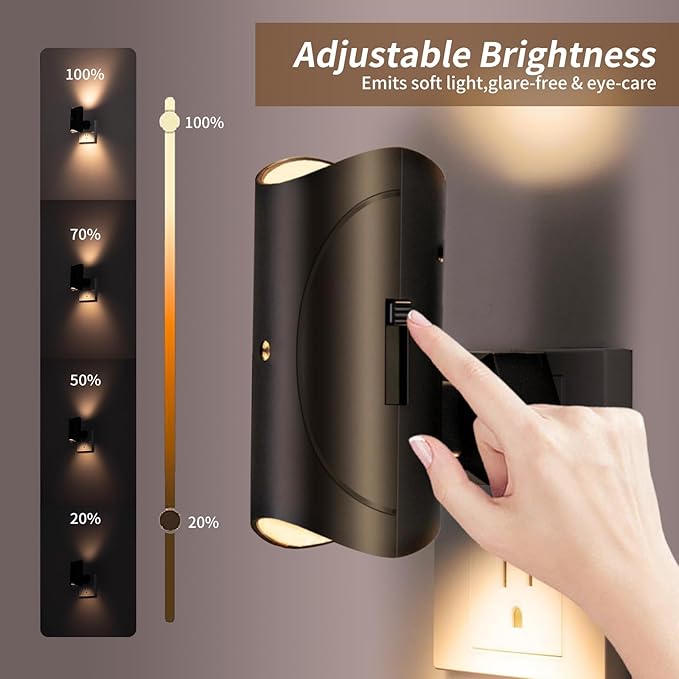 Night Light, 2 Pack LED Night Lights Plug into Wall, Soft White 3000K, 0-100LM - Image 3