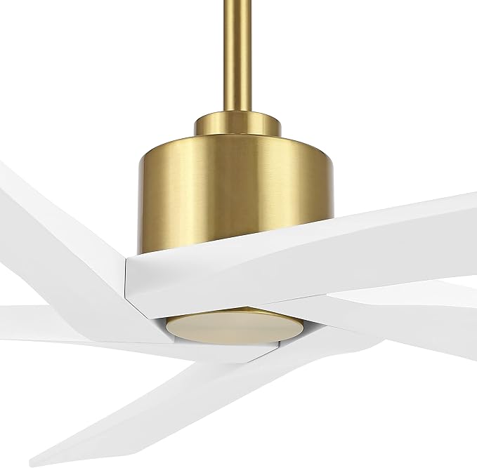 WINGBO 64 Inch DC Ceiling Fan without Lights, 5 Reversible Carved Solid Wood - Image 8